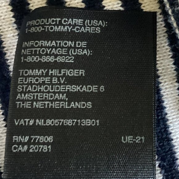 Tommy Hilfiger Striped V-Neck Pullover Sweater  Sz XXL Navy/White 140R - Picture 12 of 12